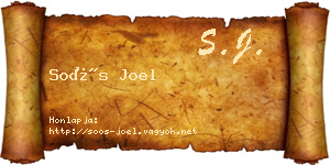 Soós Joel névjegykártya