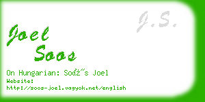 joel soos business card